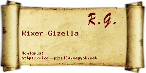 Rixer Gizella névjegykártya